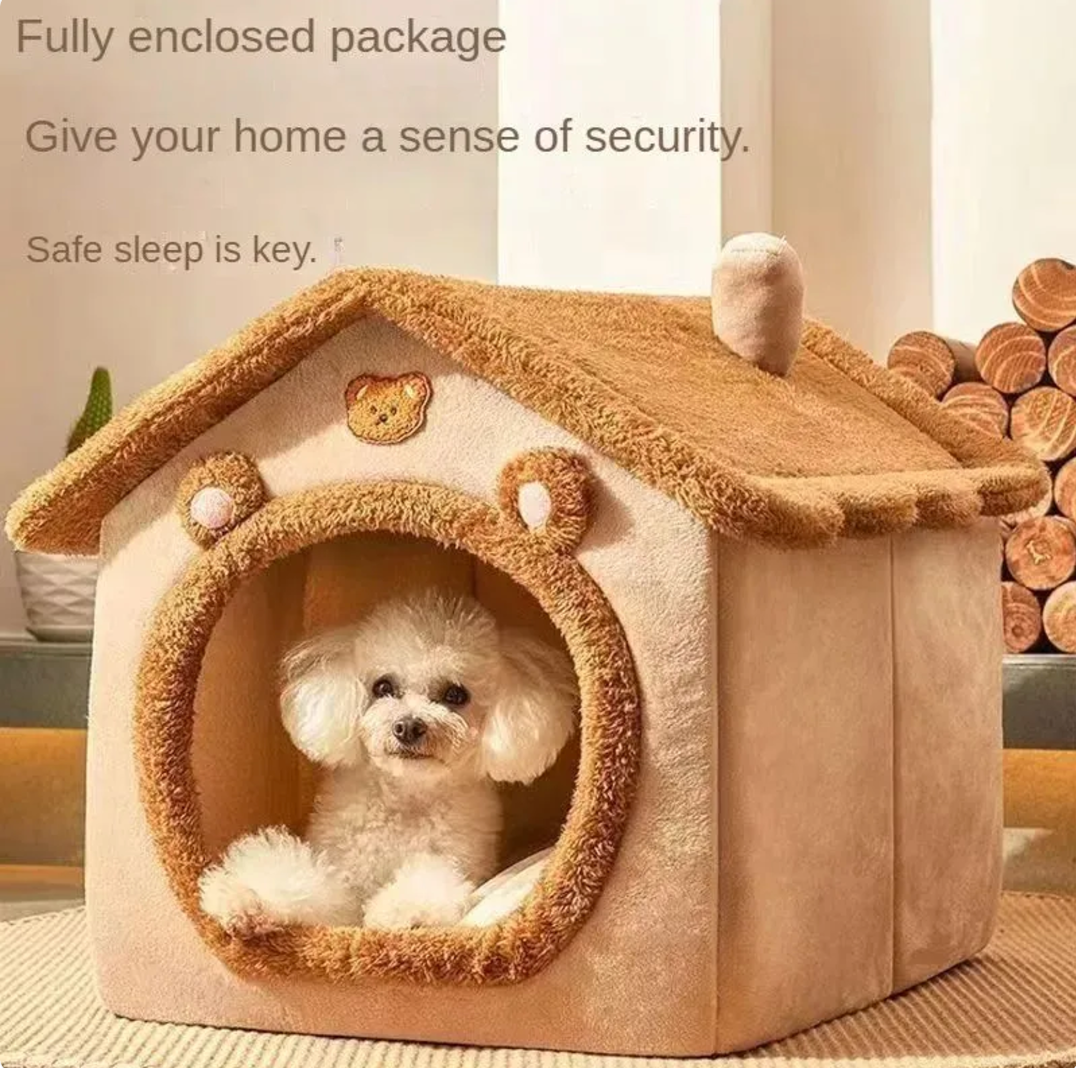 Warm Pet House for Cats & Small Dogs – Cozy Winter Bed