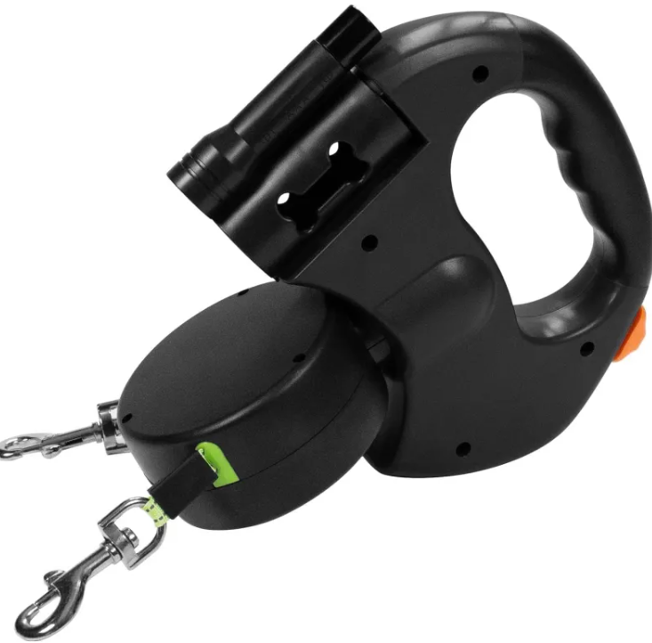 Dual Retractable Dog Leash – 360° Tangle-Free for Small Breeds
