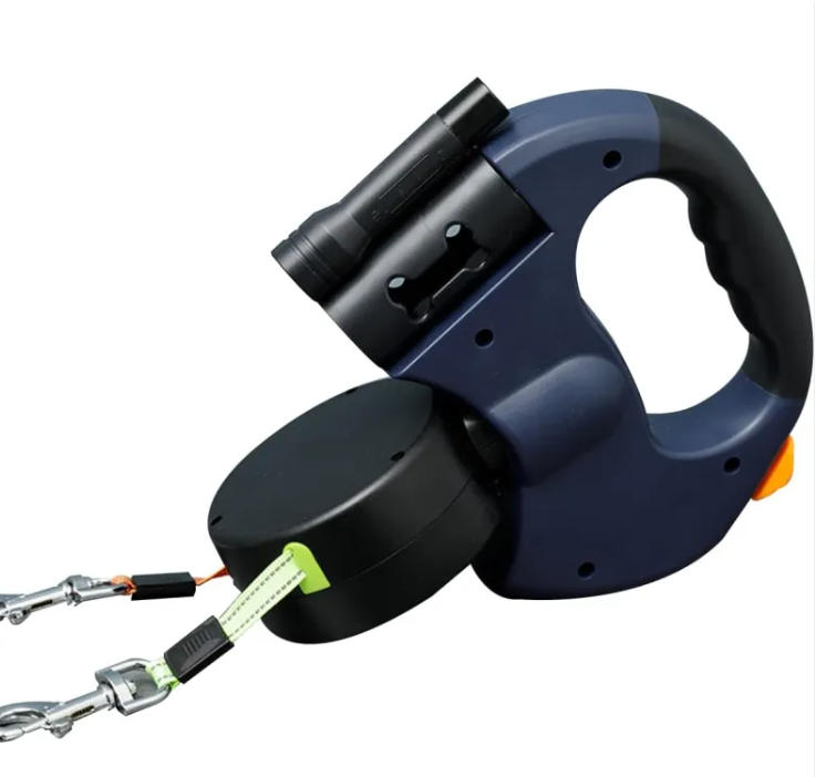 Dual Retractable Dog Leash – 360° Tangle-Free for Small Breeds